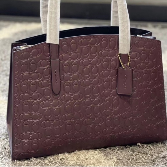 Coach Signature Leather Embossed Purse Bag Rare super Hard to Find Designer NWT - Picture 5 of 7